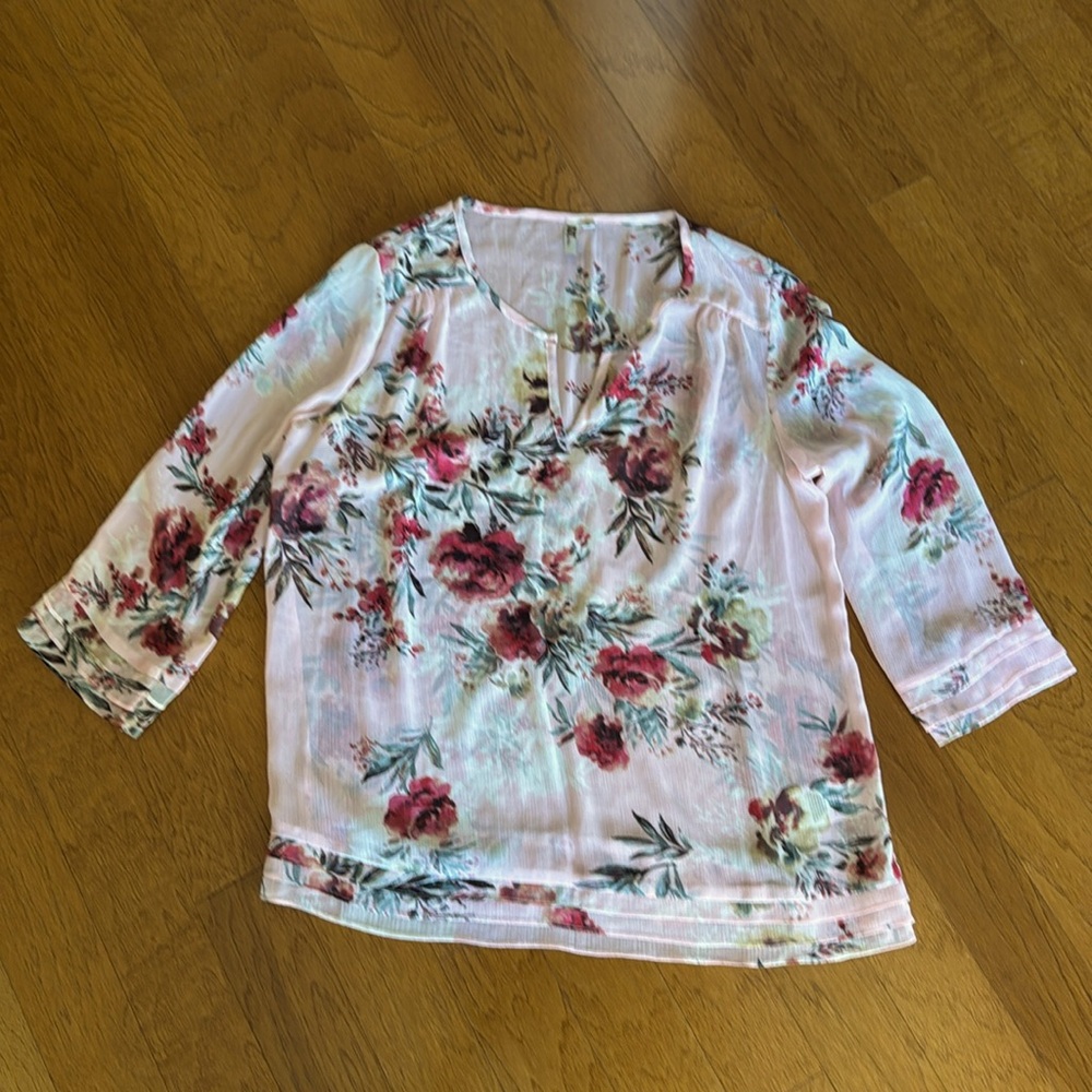 Kut from the Kloth Floral Blouse - Pink and Red